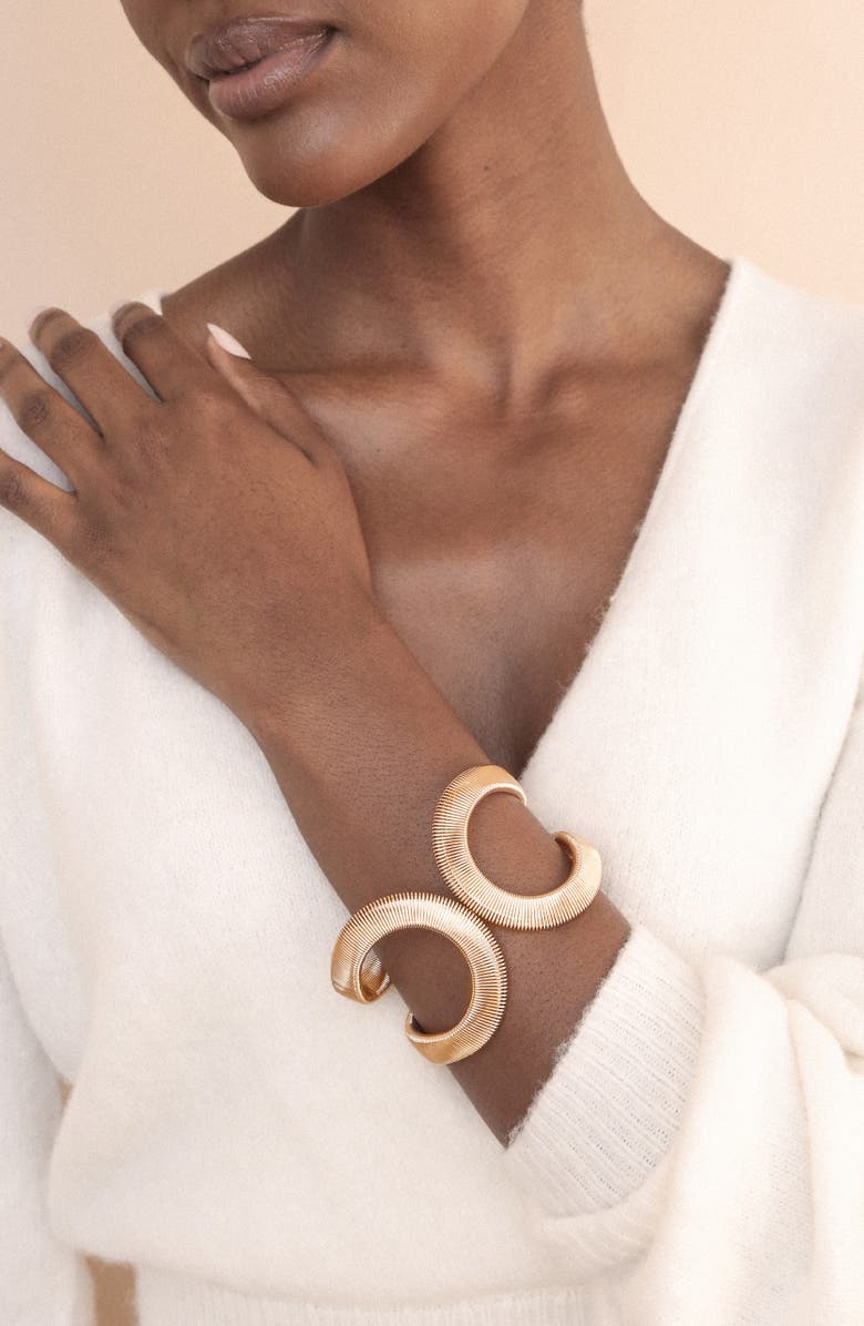 Ettika Abstract Flex Cuff, Alternate, color, Gold