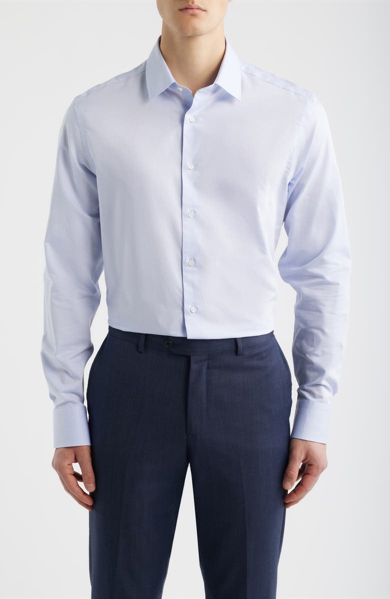 Canali Regular Fit Light Blue Cotton Oxford Cloth Dress Shirt, Main, color, Light Blue