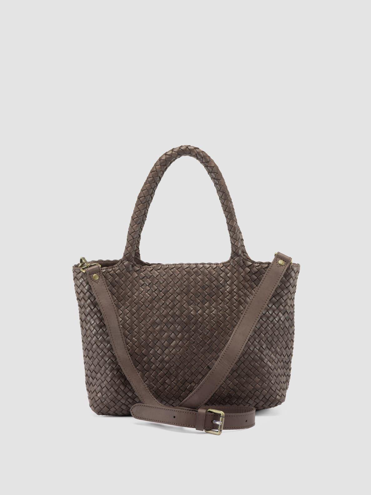 Officine Creative Raquel 001 Hand-Woven Shoulder Bag, Alternate, color, Brown
