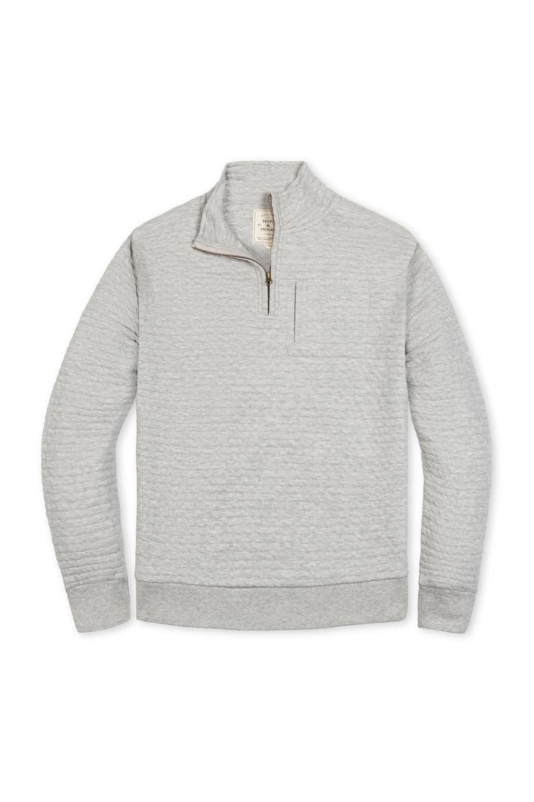 Quilted Half Zip Pullover, Alternate, color, Quilted Light Gray Heather