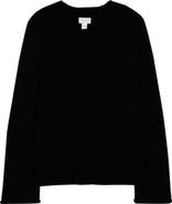 Caslon® Oversize V-Neck Cotton Sweater