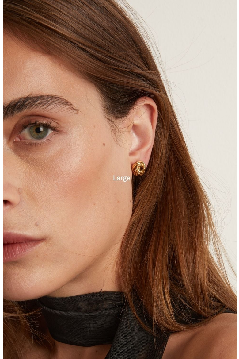 Gold Knot Stud Earrings, Alternate, color, 14k Yellow Gold