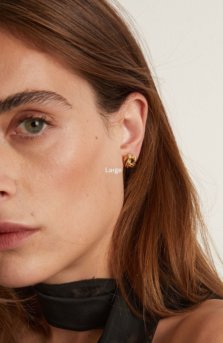 Aurate New York Gold Knot Stud Earrings, Alternate, color, 14K Yellow Gold