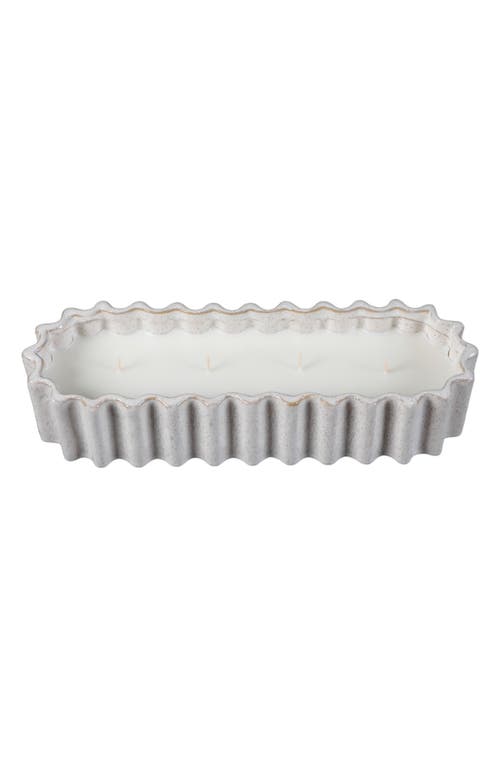 Flora Bunda Ribbed Ceramic Candle In Gray