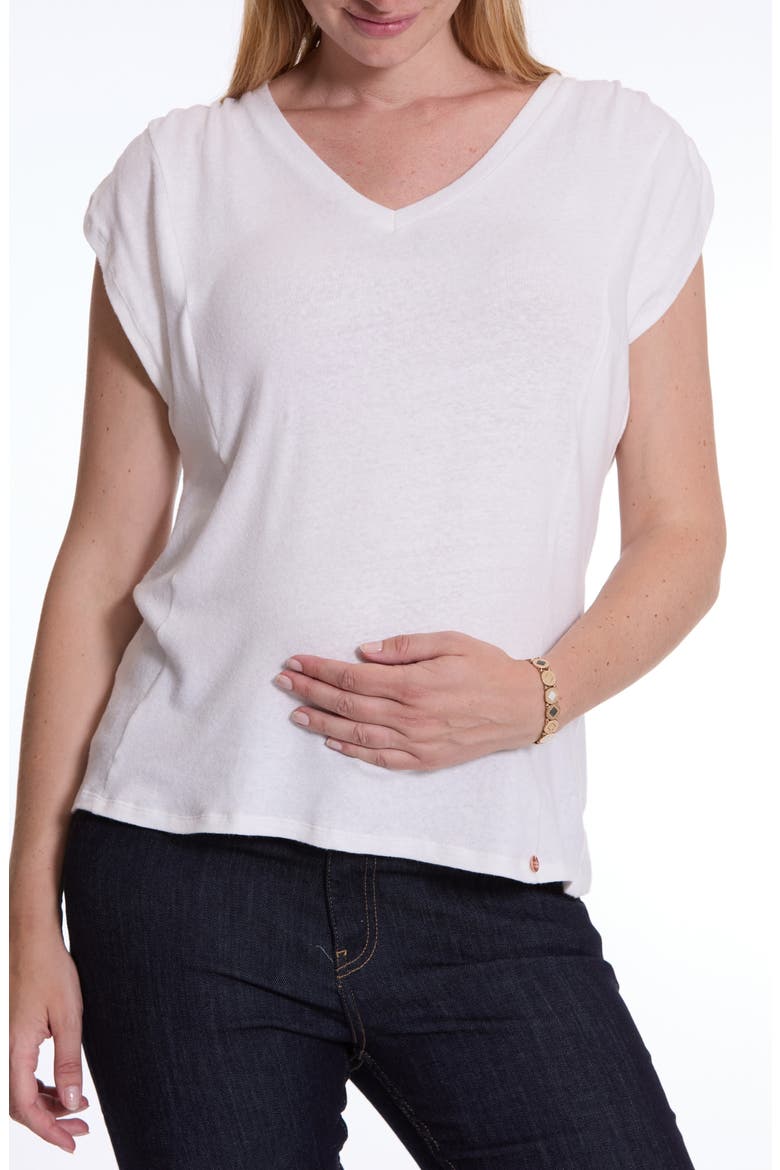 Lucile Maternity and Nursing T-shirt, Main, color, NATURAL