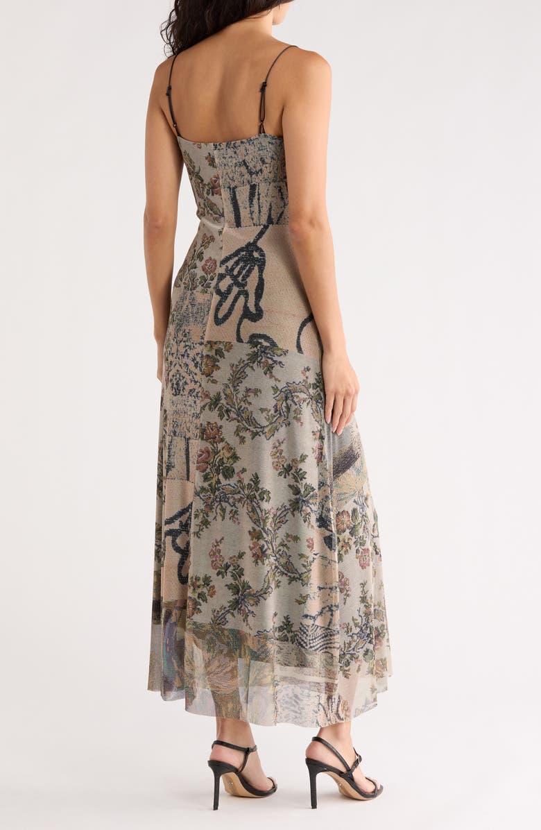 Desigual Tapestry Print Slipdress, Alternate, color, Medium Beige