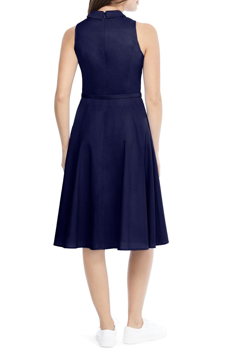 Rose Sleeveless Stretch Cotton Poplin Shirtdress, Alternate, color, NAVY