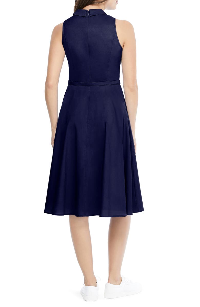 Gal Meets Glam Collection Rose Sleeveless Stretch Cotton Poplin Shirtdress, Alternate, color, 