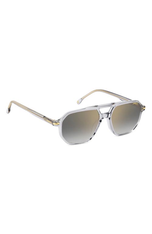 Carrera Eyewear Carrera 54mm Rectangular Sunglasses In Grey Gold/grey Sf Gd Sp