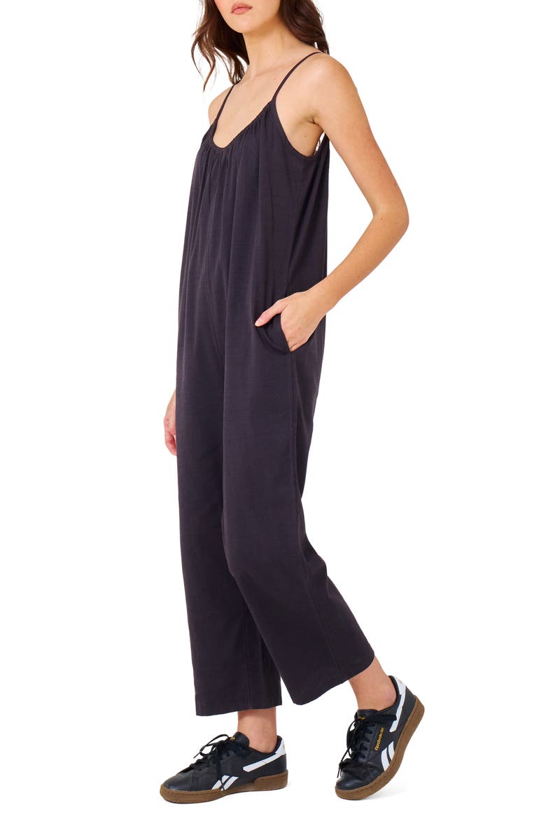 Hurley New Heights Jumpsuit, Alternate, color, Off Black