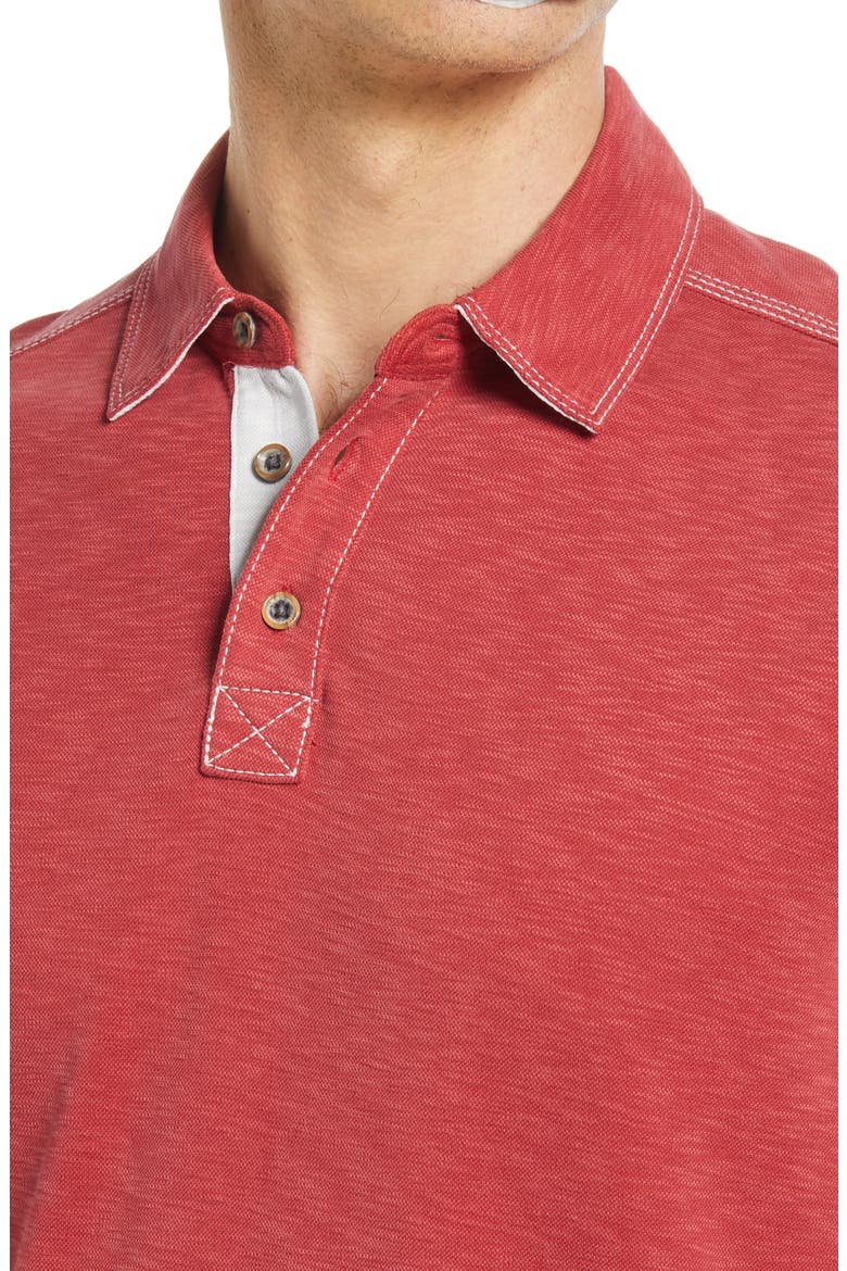 Slub Men's Polo, Alternate, color, RED