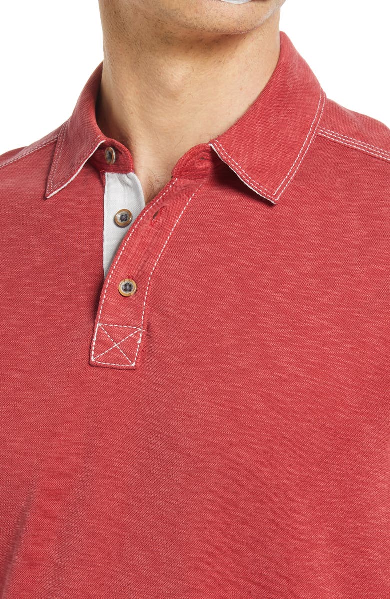 Johnston & Murphy Slub Men's Polo, Alternate, color, Red