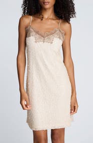 Kenneth Cole Sequin Lace Trim Slipdress