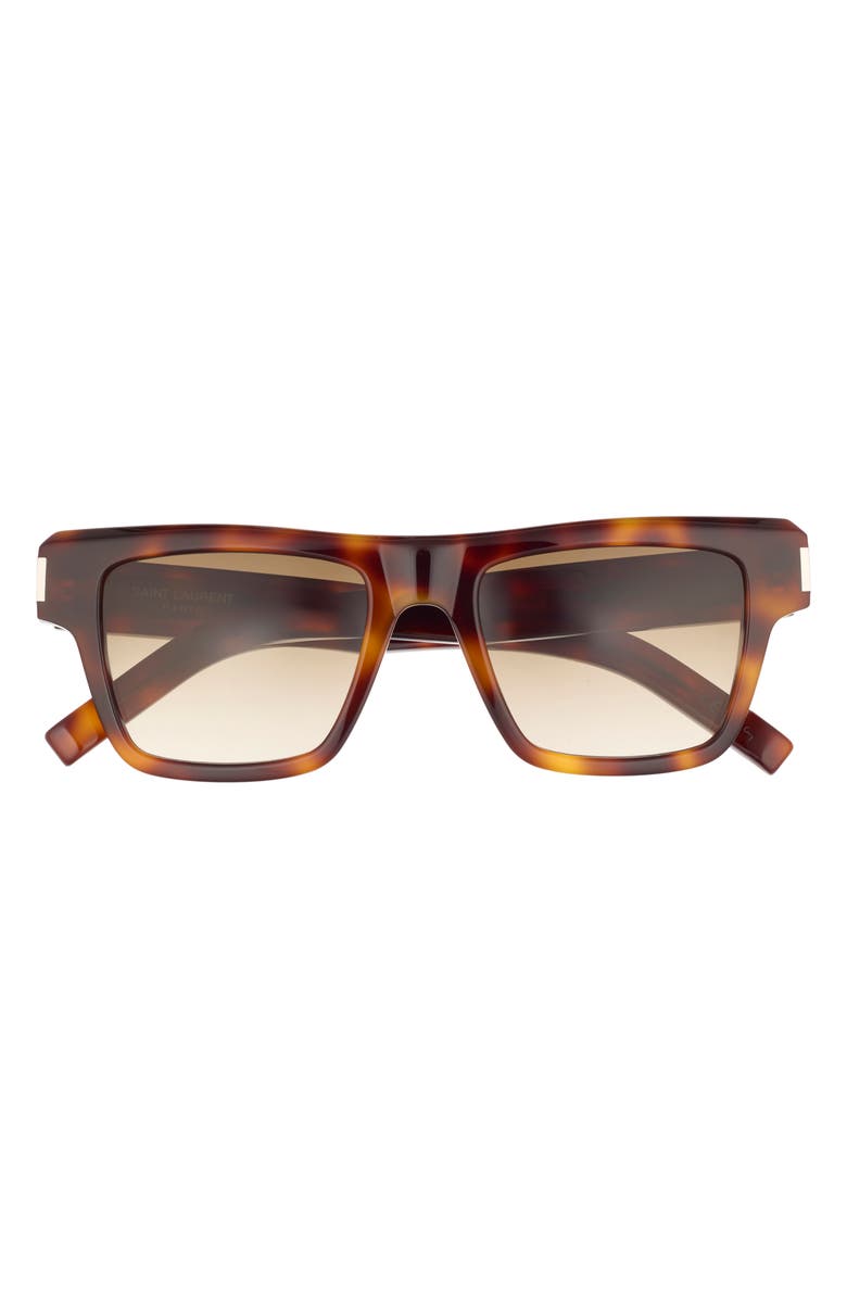 Saint Laurent 51mm Square Sunglasses, Main, color, Havana Havana Brown