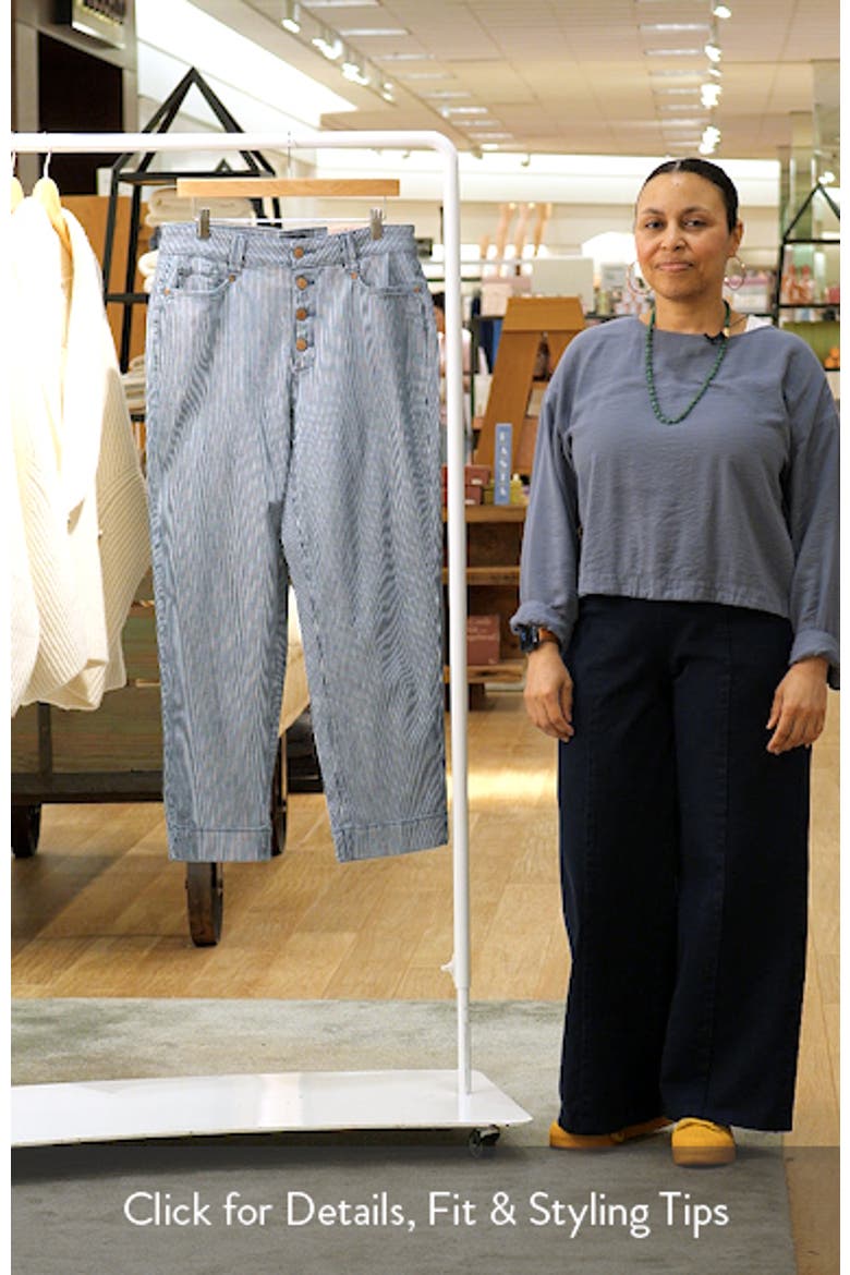Kasey Stripe Exposed Button Ankle Stovepipe Jeans video
