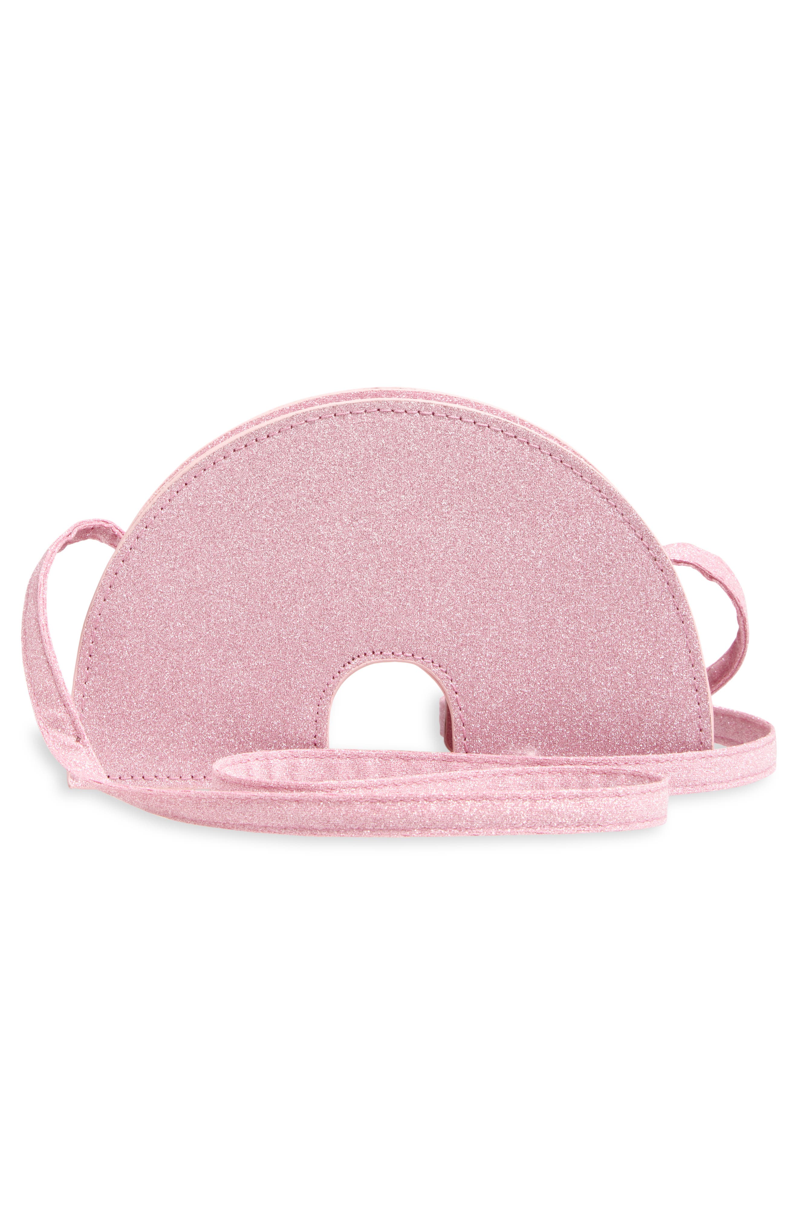 Capelli New York Kids' Glitter Rainbow Crossbody Bag, Alternate, color, Pink Pale Multi