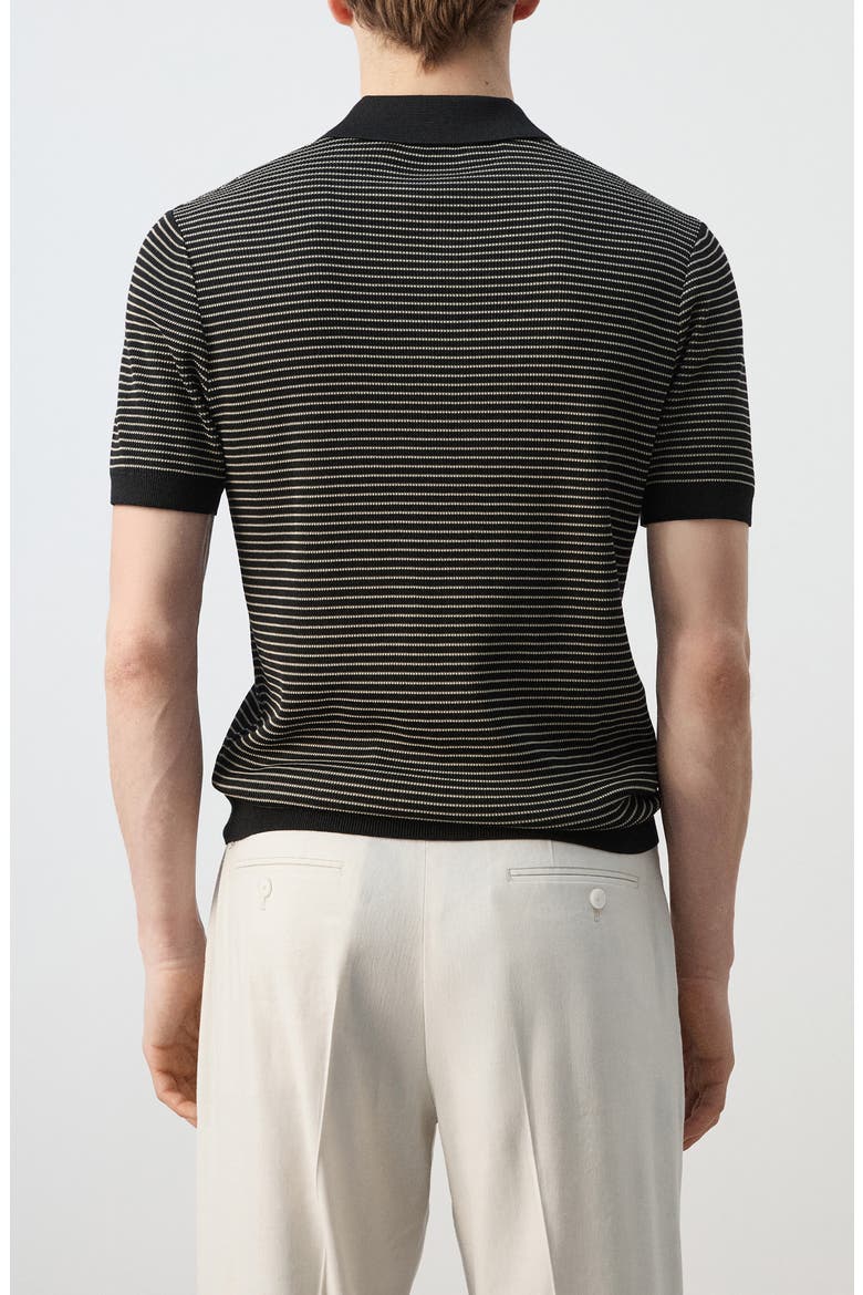Stripe Polo, Alternate, color, BLACK