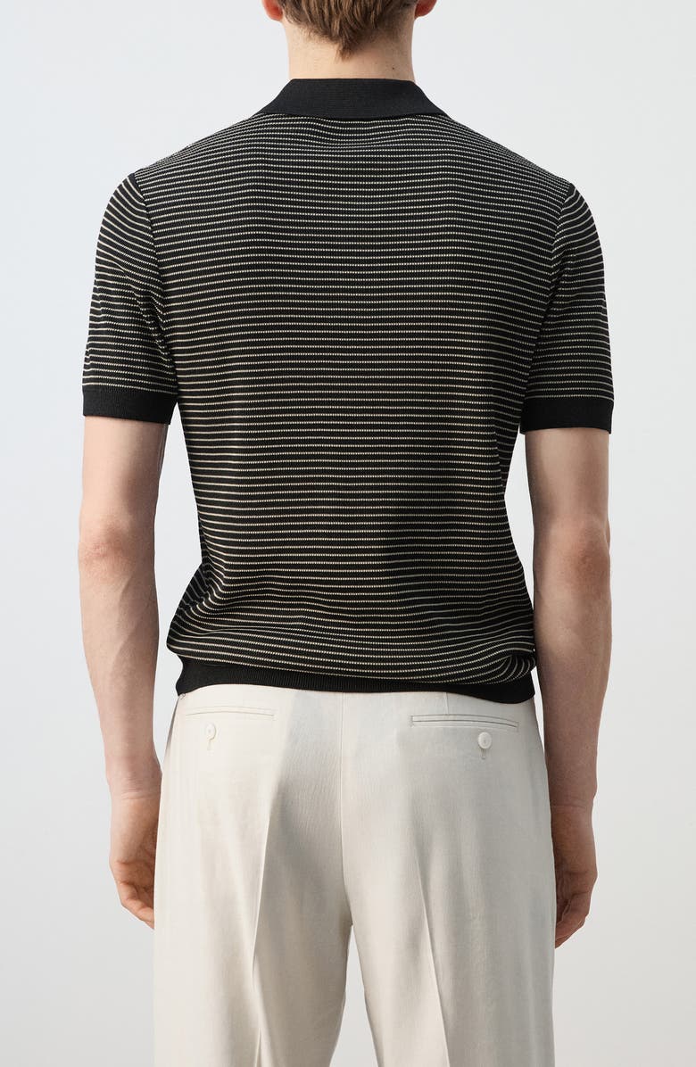 MANGO Stripe Polo, Alternate, color, Black