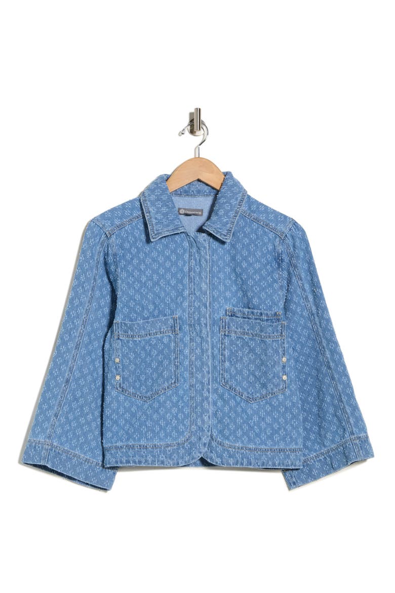 Picked Jacquard Denim Jacket, Alternate, color, LIGHT BLUE ARTISANAL