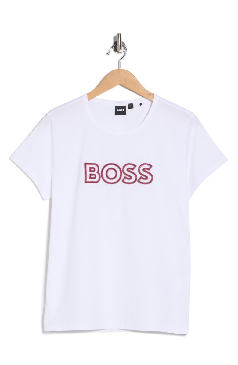 BOSS Eventsa Logo Slim T-Shirt, Main, color, White