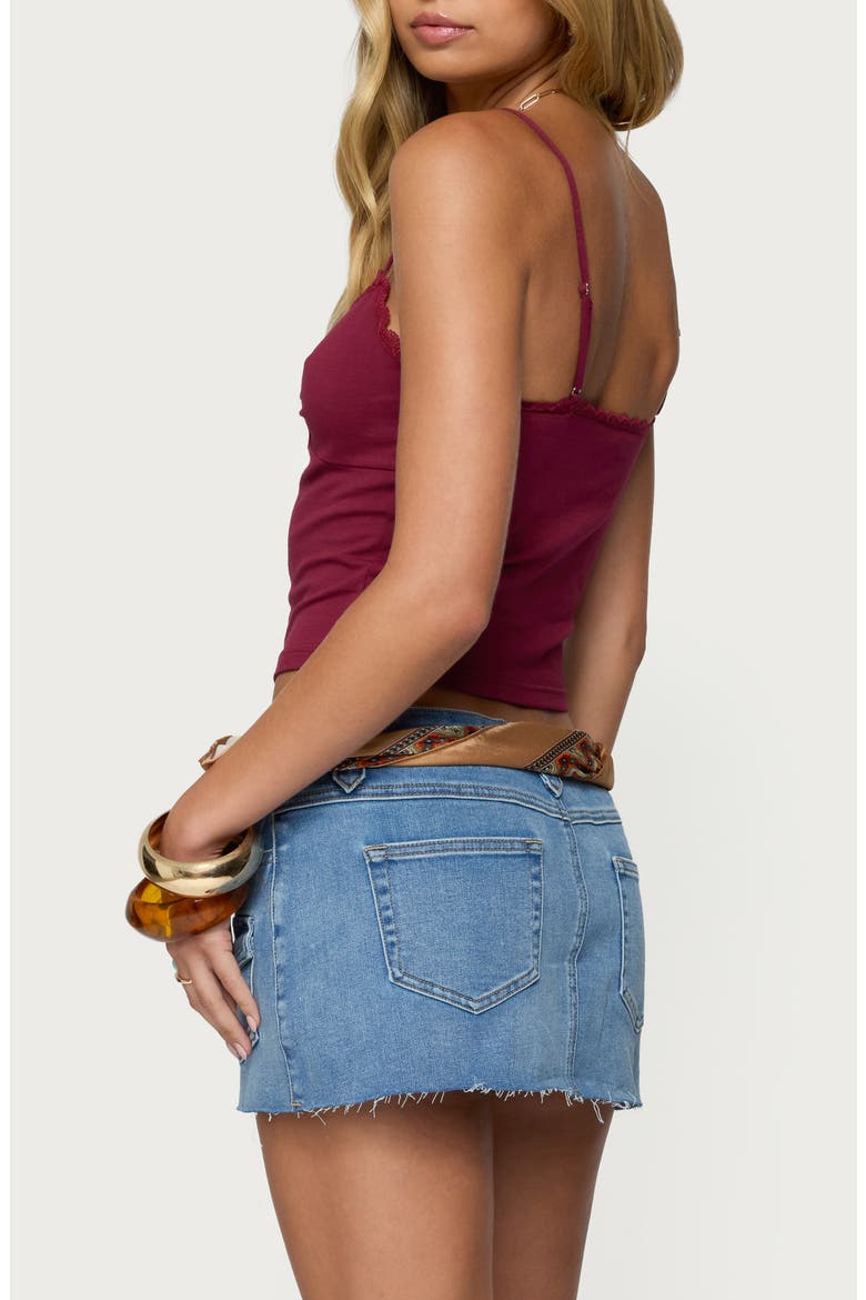 Mor Embroidered Lace Trim Camisole, Alternate, color, BURGUNDY