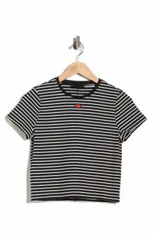 Alice + Olivia Cindy Embroidered Crop T-Shirt