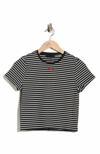 Alice + Olivia Cindy Embroidered Crop T-Shirt