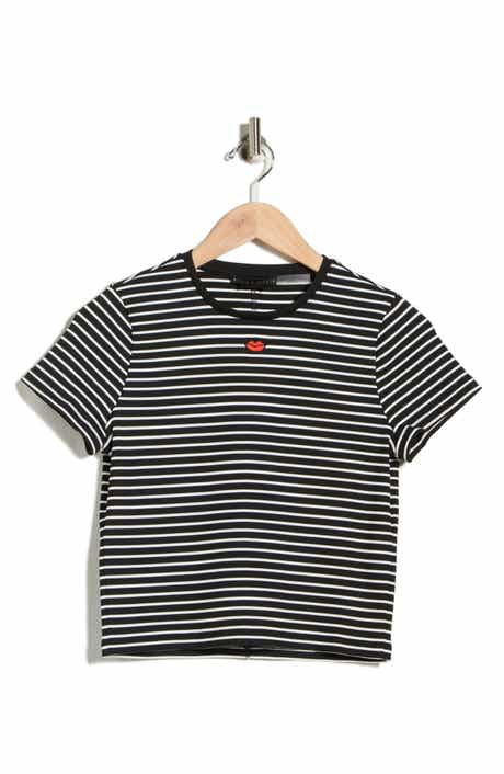 Alice + Olivia Cindy Embroidered Crop T-Shirt