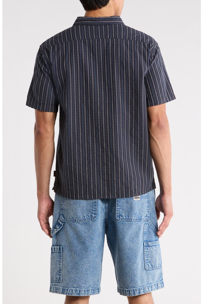 Garage Sandon Stripe Jacquard Cotton Camp Shirt, Alternate, color, TRUE NAVY