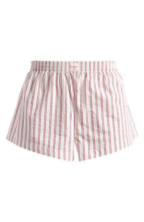 Florence By Mills Easy Cheeky Stripe Boxer Shorts In Rose Stripe Jet Stm