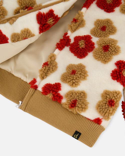 Deux Par Deux Full Zip Jacket With Jacquard Floral
