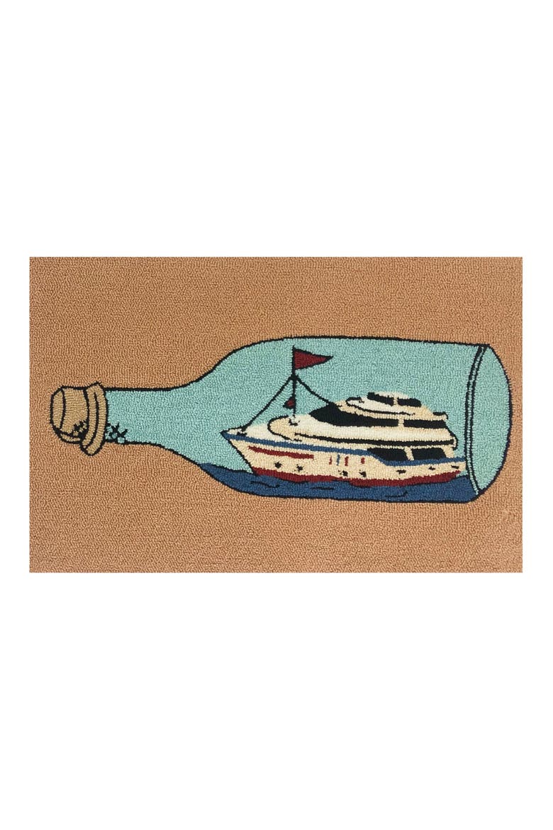 Yacht In a Bottle Indoor/Outdoor Doormat, Main, color, TAN MULTI