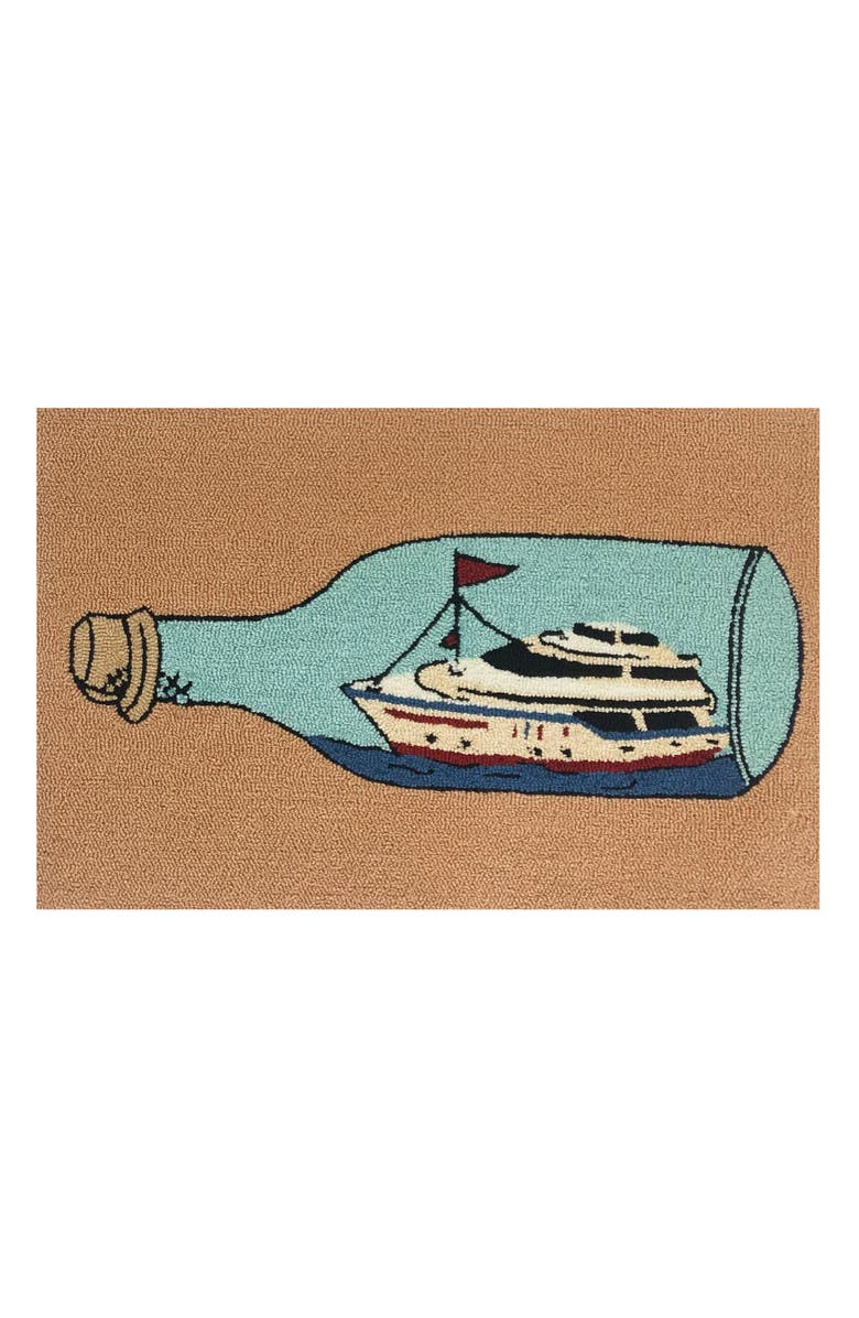 R16 HOME Yacht In a Bottle Indoor/Outdoor Doormat, Main, color, Tan Multi