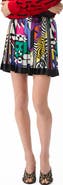 Versace Teatro Foulard Pleated Silk Twill Miniskirt