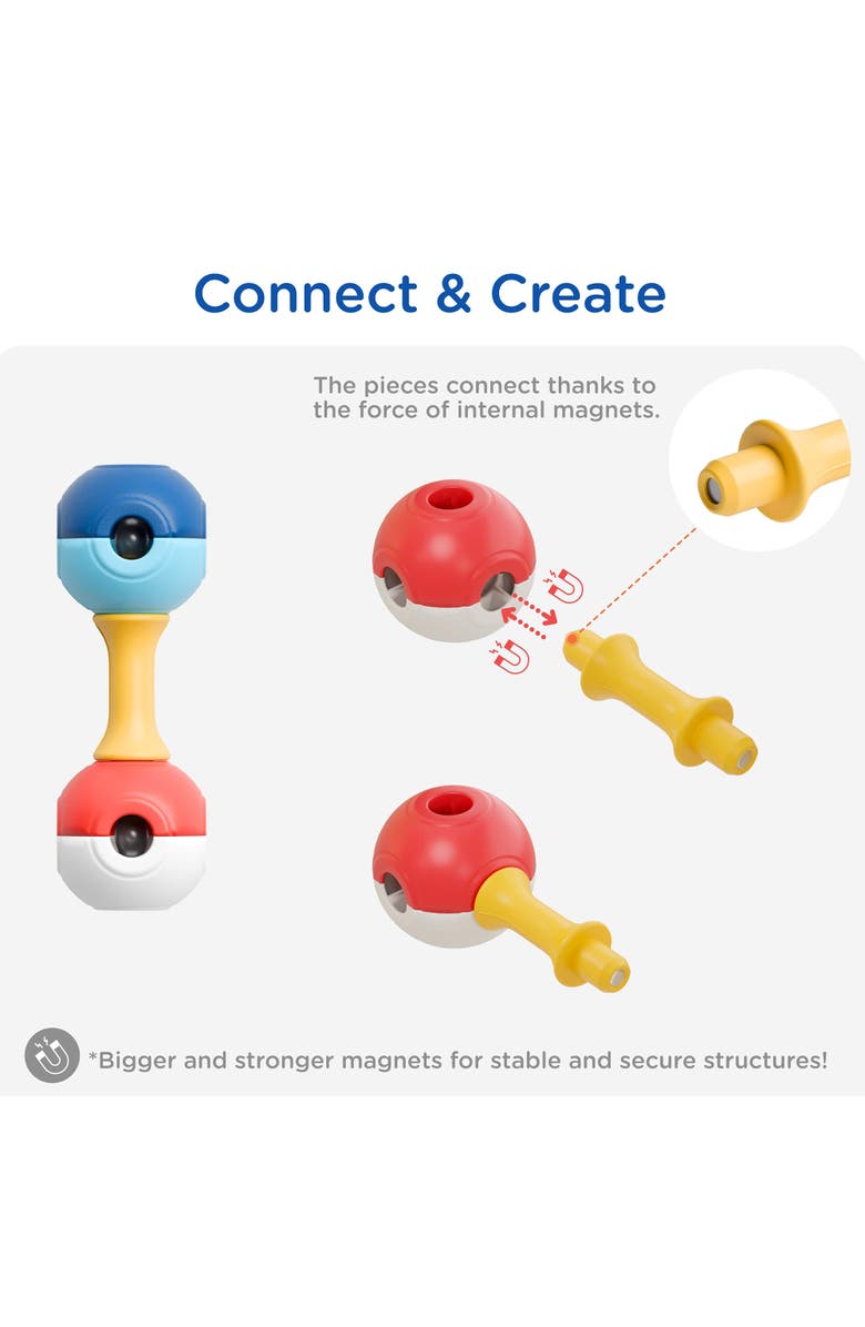 KUB Planet Magnetic Building Set Magnetic Blocks Set 20 piece Stem Toy for Kids, Alternate, color, Multicolored