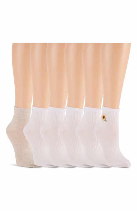 Laundry by Shelli Segal 6-Pack Embroidered Rib Anklet Socks