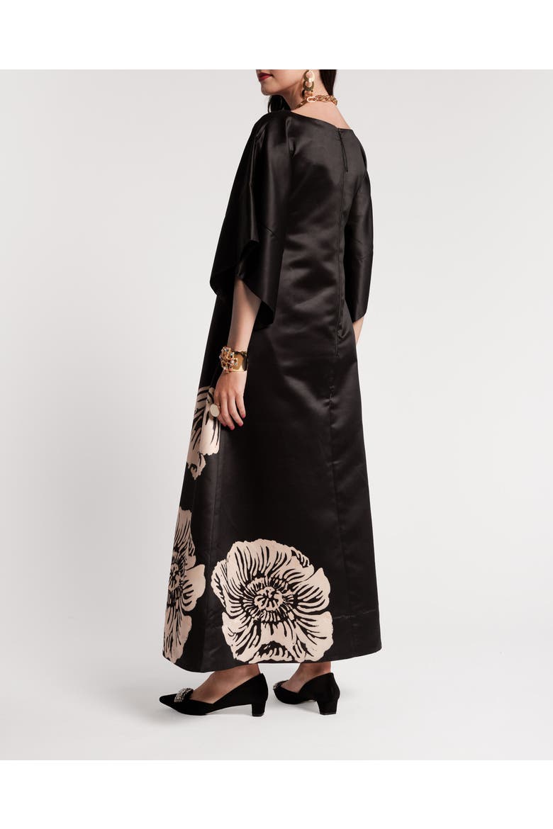 Spinnaker Maxi Dress Carefree Chrysanthemum, Alternate, color, Black/Camel