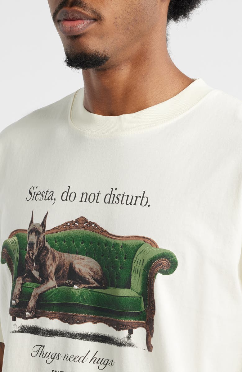 SANTO STUDIO Siesta Time Graphic T-Shirt, Alternate, color, Cream
