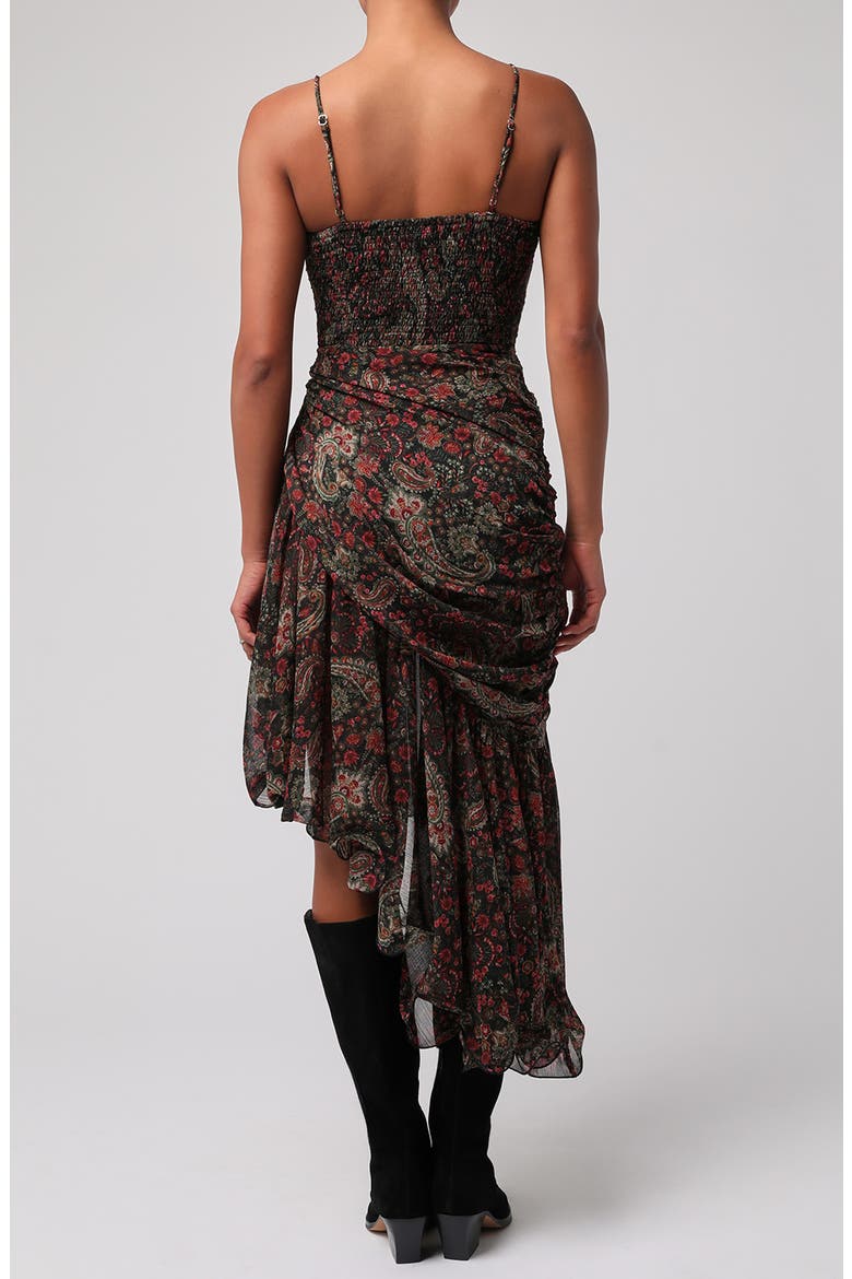 Ashton Paisley Asymmetric Dress, Alternate, color, BMU BMU