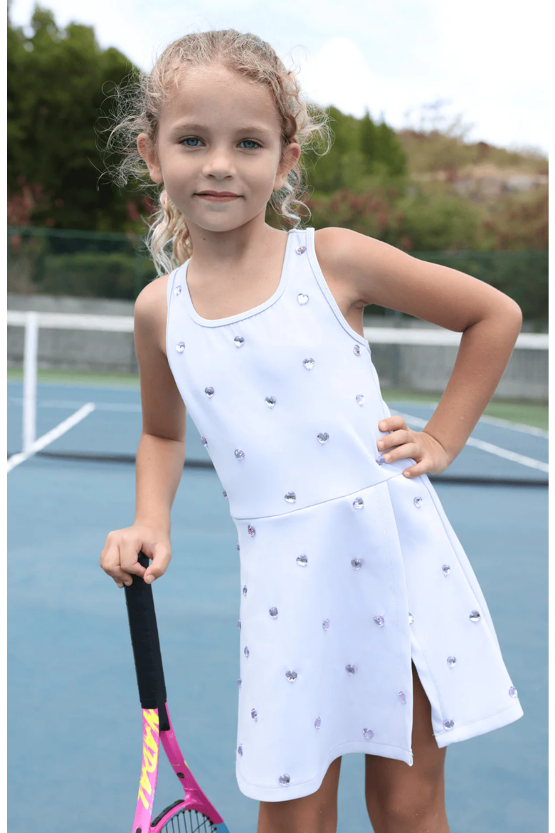 Heart Scuba Tennis Dress, Alternate, color, Purple
