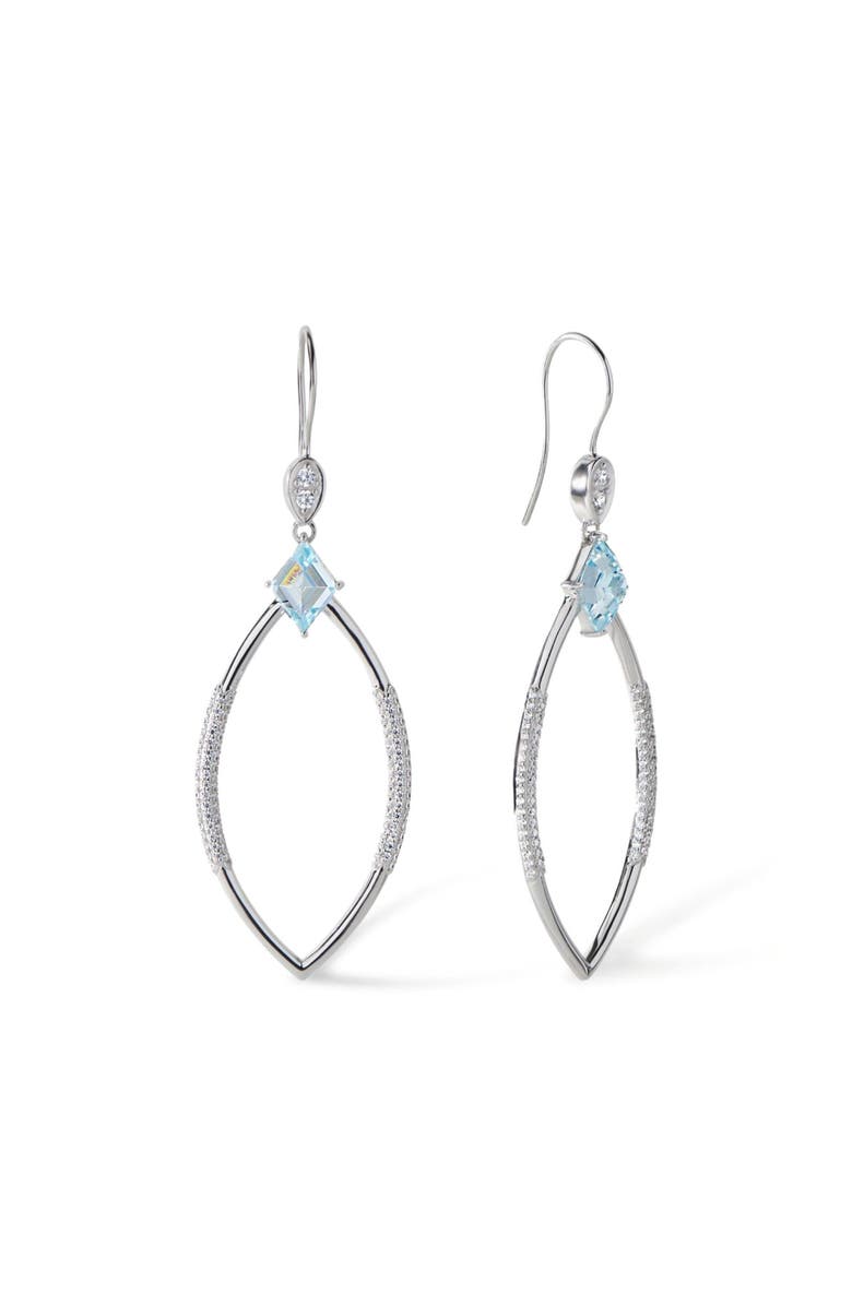 Ora Ana The Celeste Earrings, Main, color, Sterling Silver/Blue Cz