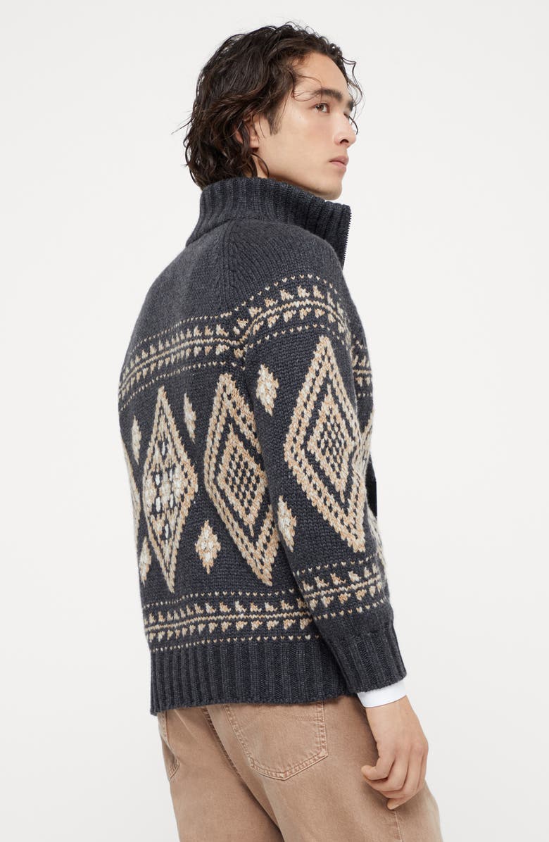 Brunello Cucinelli Cashmere Jacquard cardigan, Alternate, color,