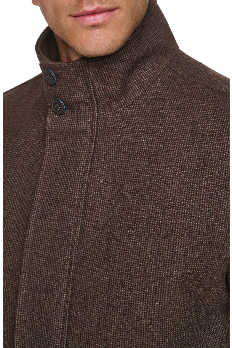 Stand Collar Wool Blend Bomber Jacket, Alternate, color, BROWN MULTI