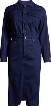 Universal Standard Dakota Long Sleeve Denim Midi Shirtdress