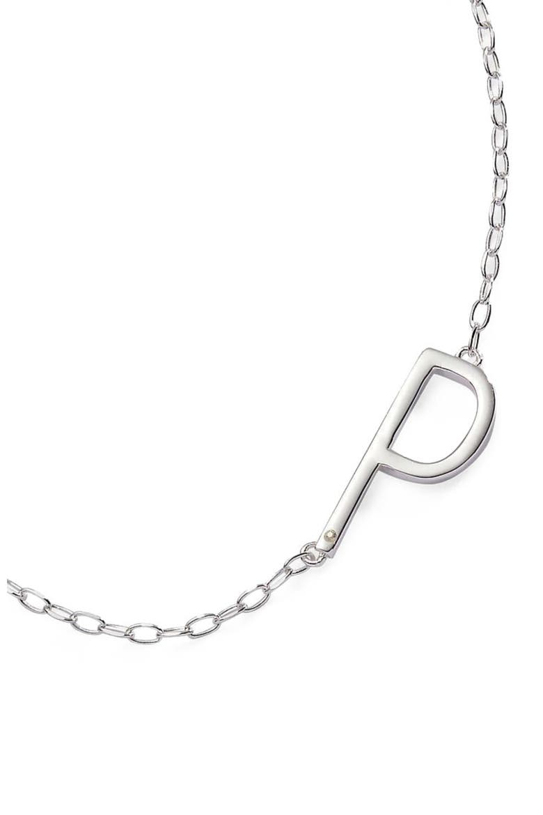 Silver Elongated Initial Pendant Necklace, Alternate, color, Silver - P