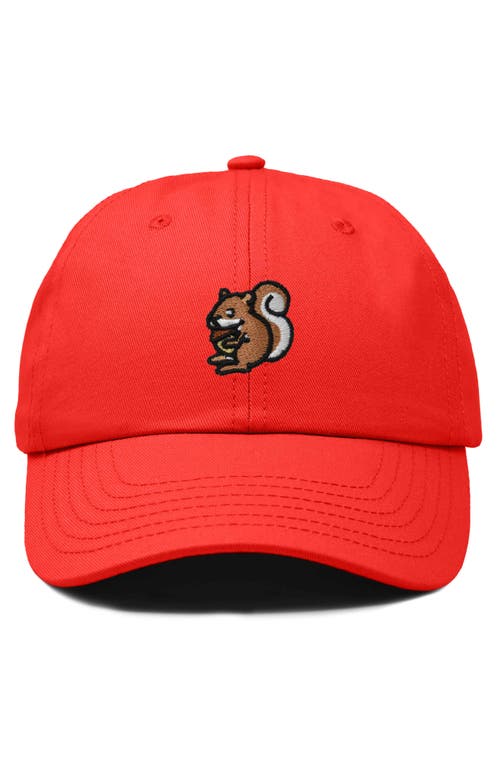 Dalix Squirrel Embroidered Outdoor Cap In Red