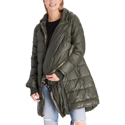 Modern Eternity Maternity Modern Eternity Naomi 3-in-1 Down-filled Nylon Maternity & Babywearing Par In Green