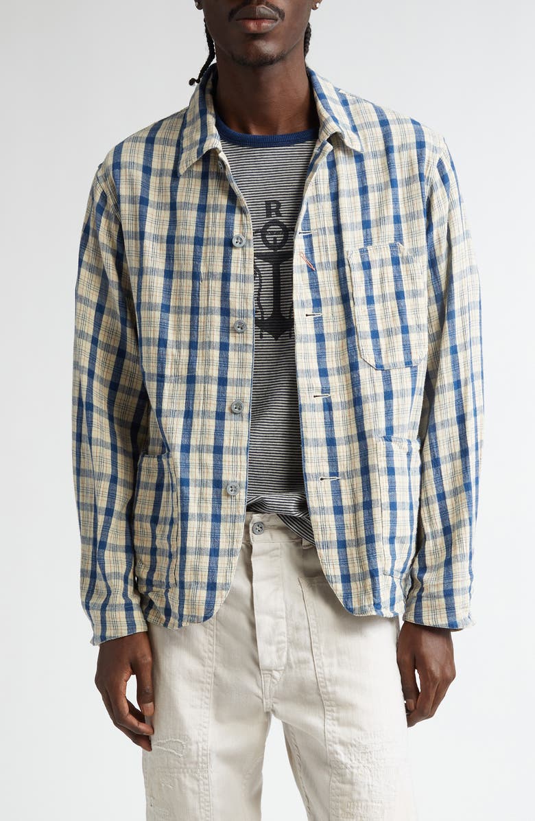 Double RL Indio Plaid Twill Shirt Jacket, Main, color, Rl-749 Indigo Plaid Multi