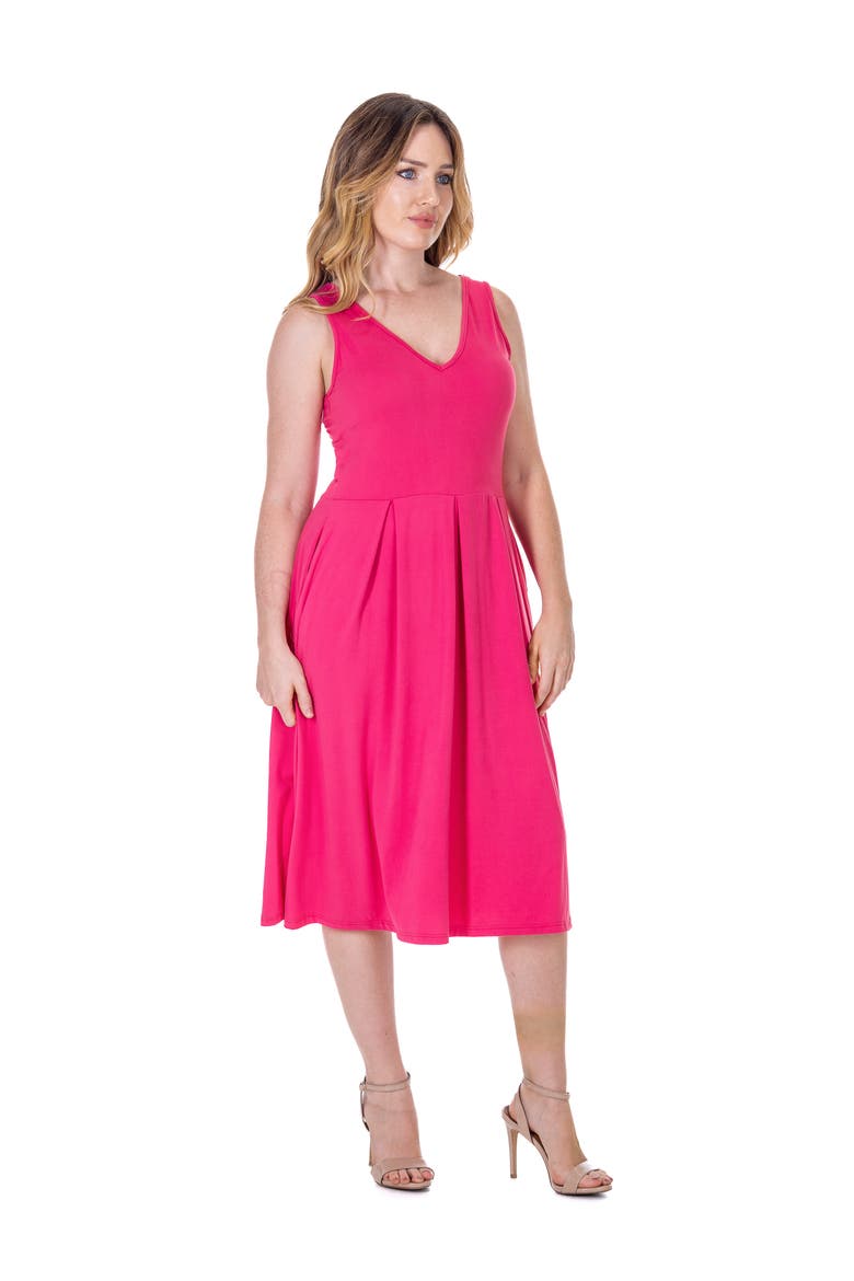 V-Neck Sleeveless Maxi Dress with Belt, Alternate, color, Pink