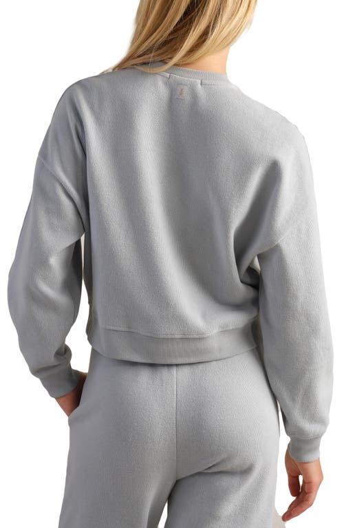 Rhone Signature Crewneck Cotton Blend Rib Sweatshirt In Gray